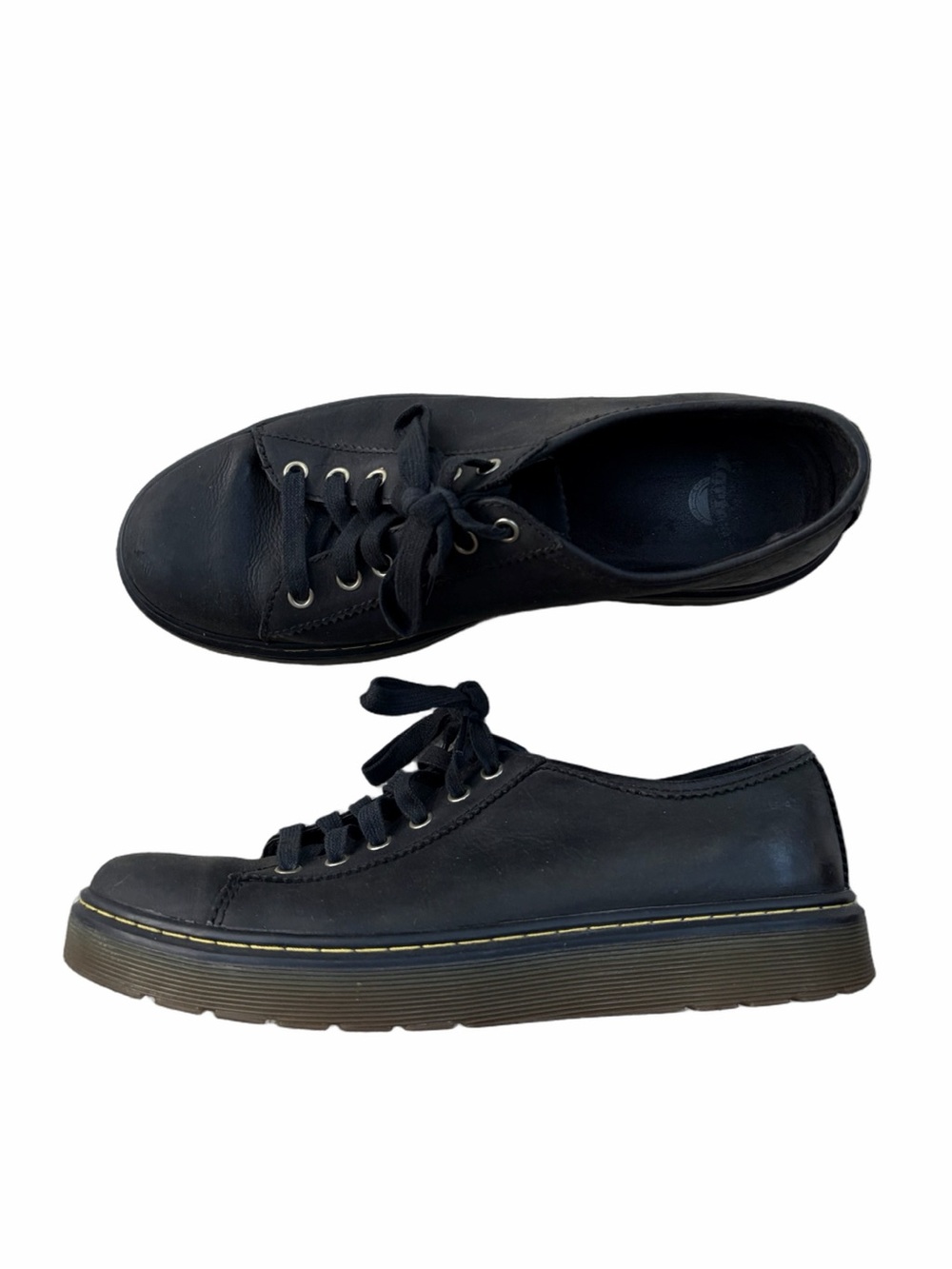 Dr. Martens Men’s Size 10 Farrell Black Leather Lace Up Oxfords Shoes Round Toe